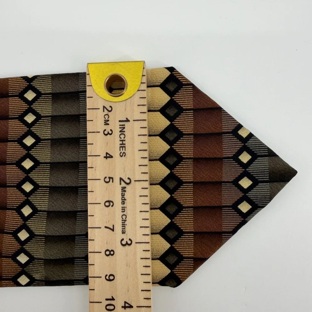 Giorgio Brutini Collezione 100% Silk Tie - Brown Necktie - Retro 80's - 90's